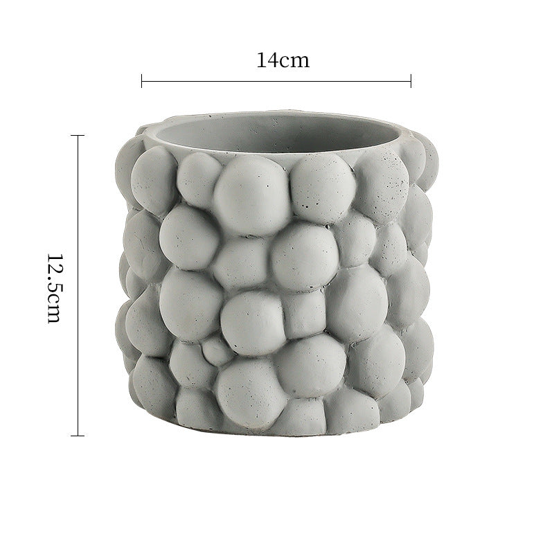Cement Flowerpot Green Plant Decorative Vase