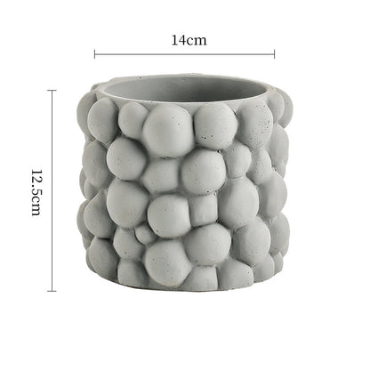 Cement Flowerpot Green Plant Decorative Vase