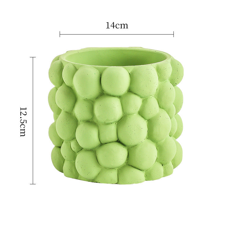 Cement Flowerpot Green Plant Decorative Vase