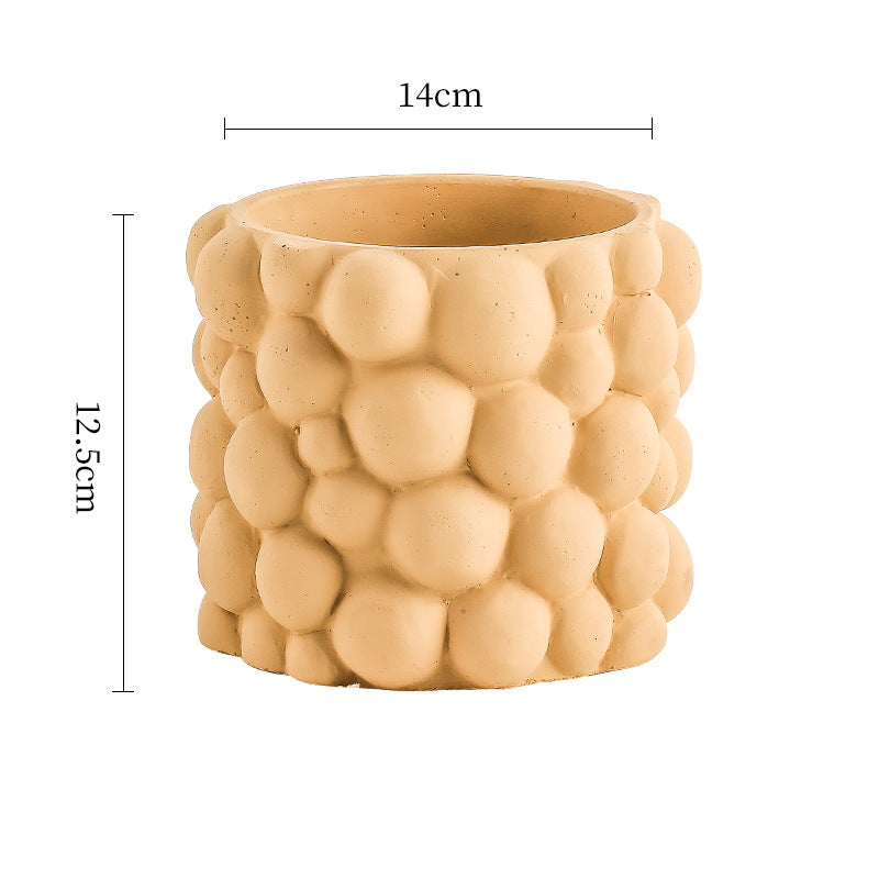 Cement Flowerpot Green Plant Decorative Vase