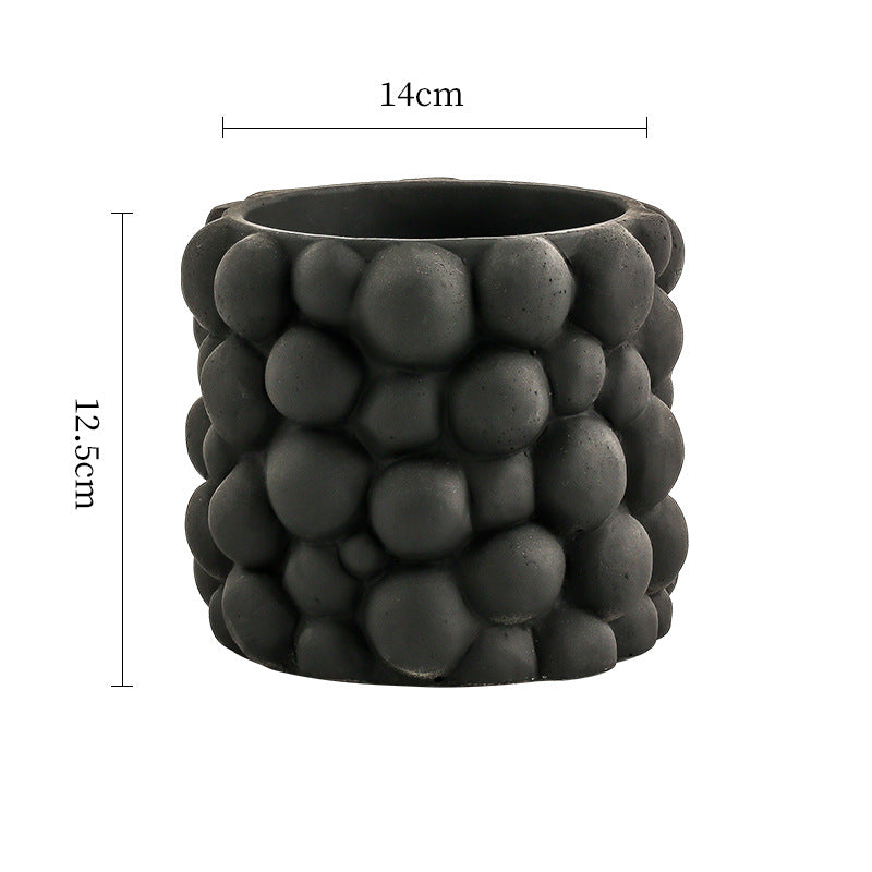 Cement Flowerpot Green Plant Decorative Vase