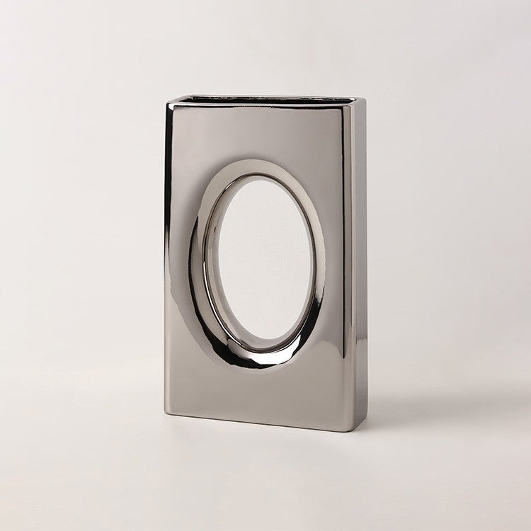 Electroplated Ceramikaj Vazoj Artaj Ornamaĵoj