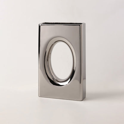 Electroplated Ceramikaj Vazoj Artaj Ornamaĵoj