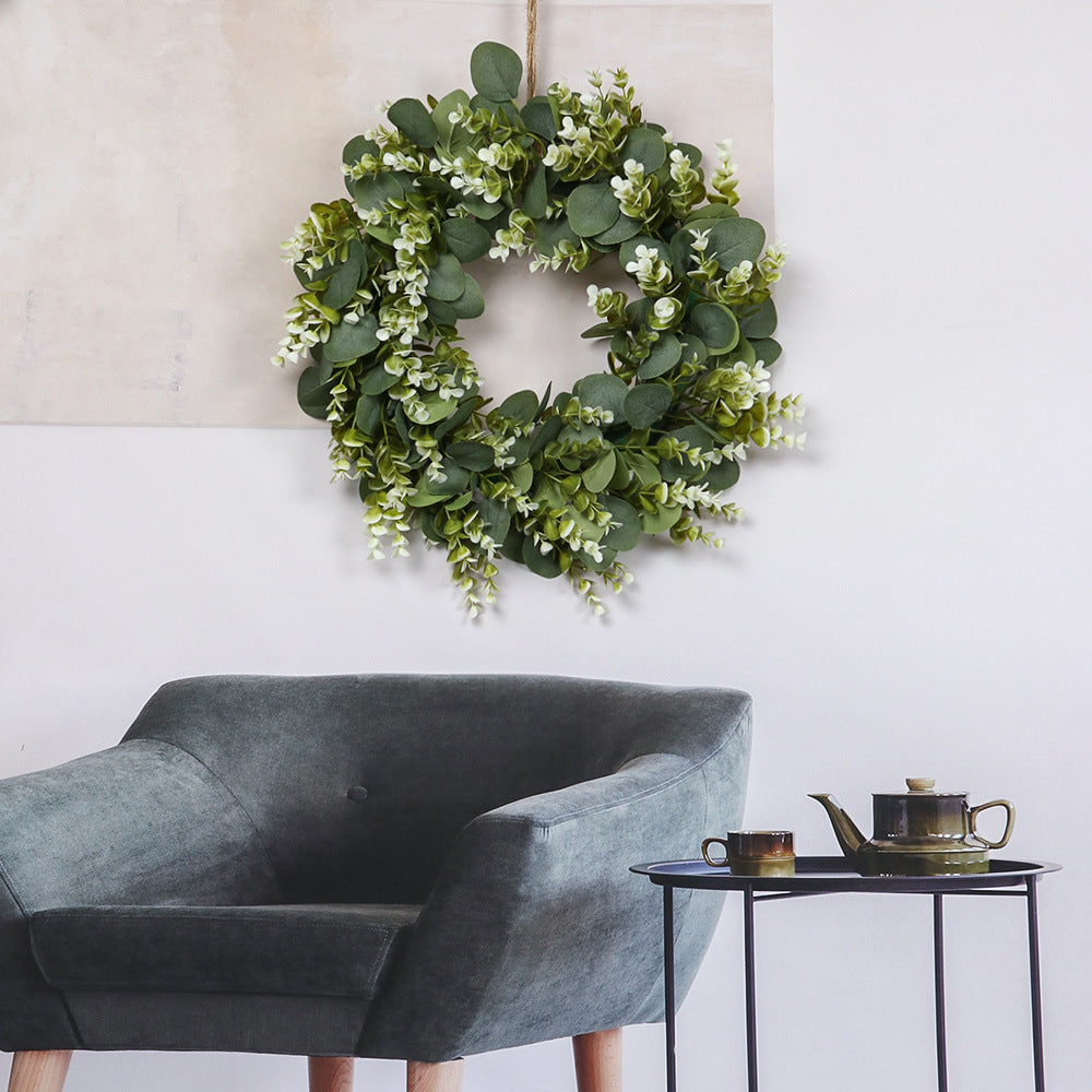 Simulated Plant Wreath Combination Window Decoration