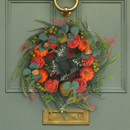 Simulated Plant Wreath Door Decoration Autumn Pumpkin