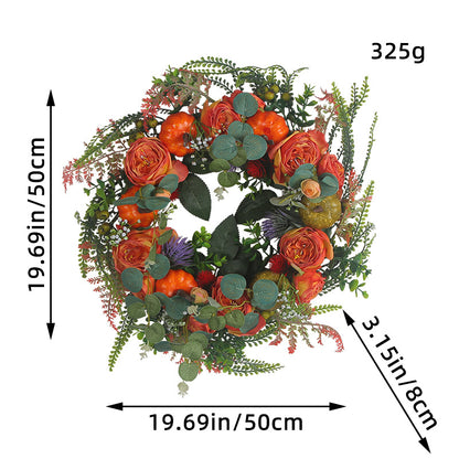 Simulated Plant Wreath Door Decoration Autumn Pumpkin