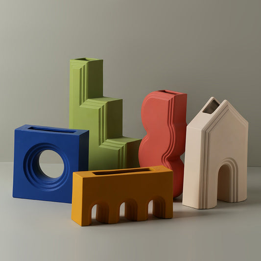 Geometric Art Design Ceramic Vase