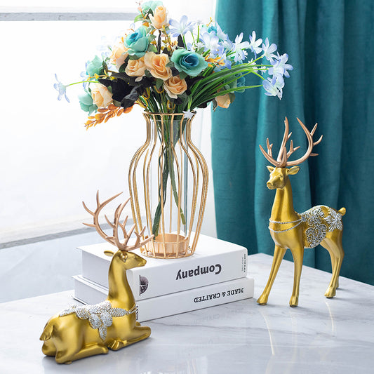 Creative Iron Art Glass Vase Home Decoration