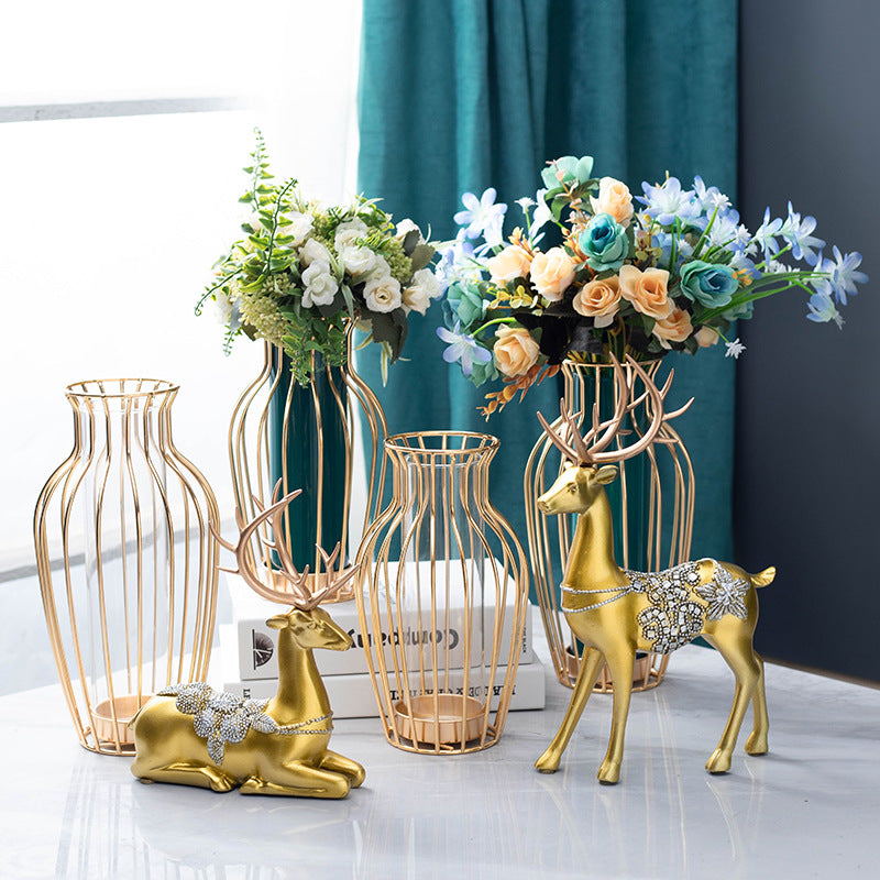 Креативная железная стеклянная ваза для украшения дома