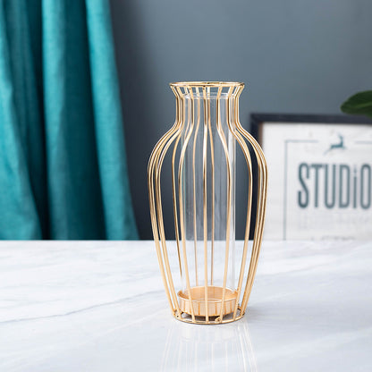 Креативная железная стеклянная ваза для украшения дома