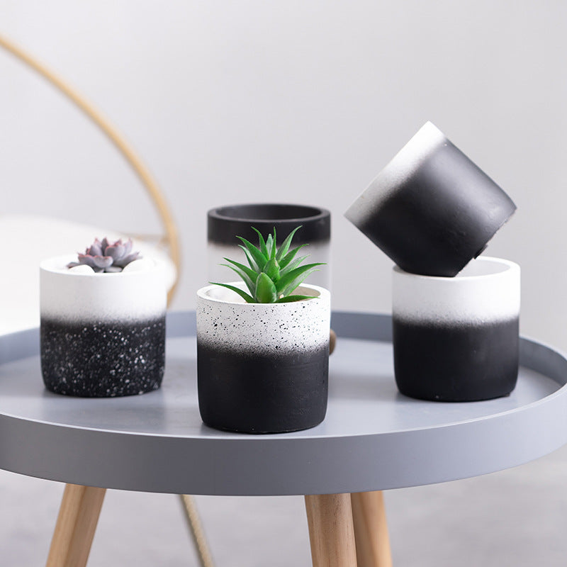 Градиентный цементный цветочный горшок