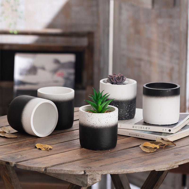 Градиентный цементный цветочный горшок