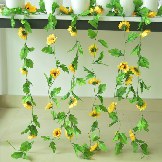 Simulated Silk Flower Decoration Rattan Sunflower
