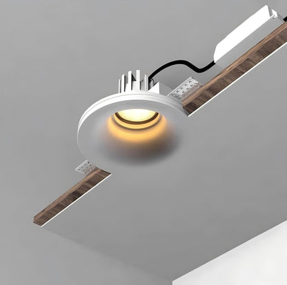 Антибликовый простой круглый или квадратный гипсовый светильник