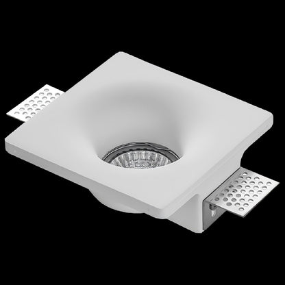 Антибликовый простой круглый или квадратный гипсовый светильник