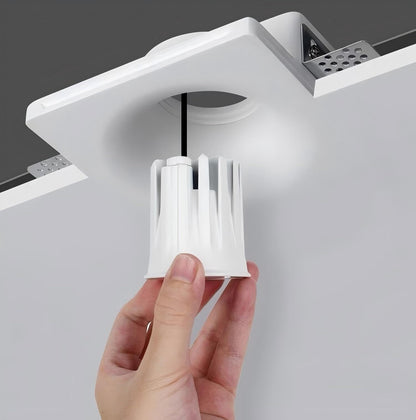 Антибликовый простой круглый или квадратный гипсовый светильник