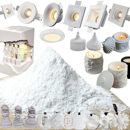 Декоративный потолочный встраиваемый светильник из гипса без рамки