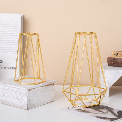 Pogranda Or-Plata Feraĵo Vitraj Vazoj