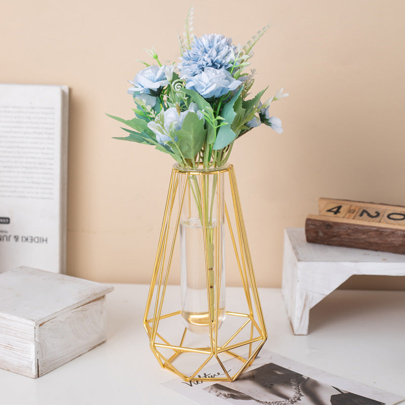 Pogranda Or-Plata Feraĵo Vitraj Vazoj