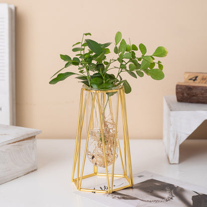 Pogranda Or-Plata Feraĵo Vitraj Vazoj