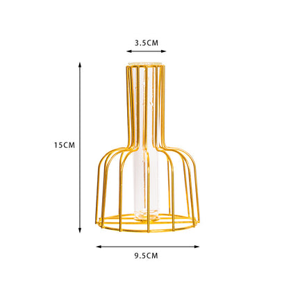 Metalaj Vitraj Vazoj Ornamaĵoj