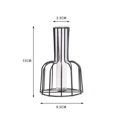 Metalaj Vitraj Vazoj Ornamaĵoj