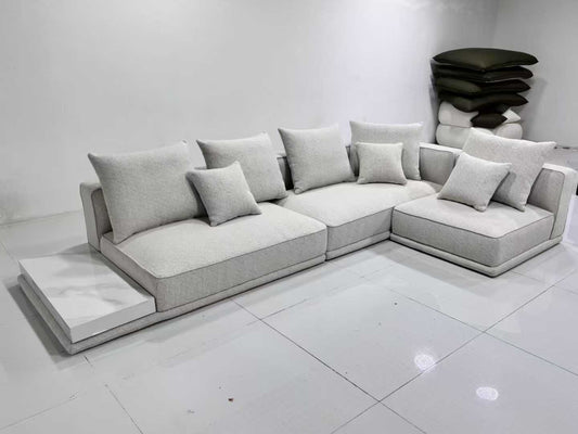 Light Gray Modular L-Shaped Sectional Sofa