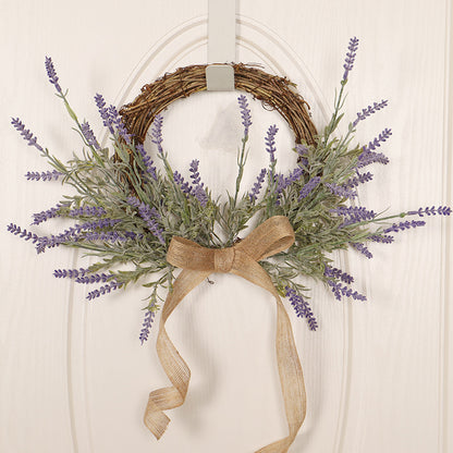 Simulated Linen Lavender Wreath Door Decoration