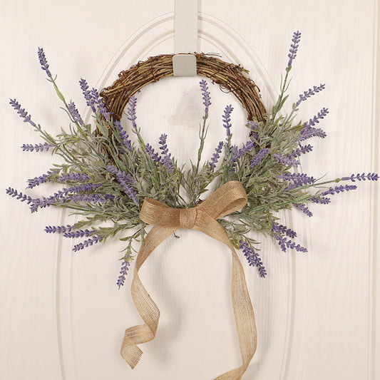 Simulated Linen Lavender Wreath Door Decoration
