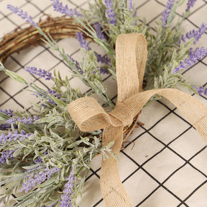 Simulated Linen Lavender Wreath Door Decoration