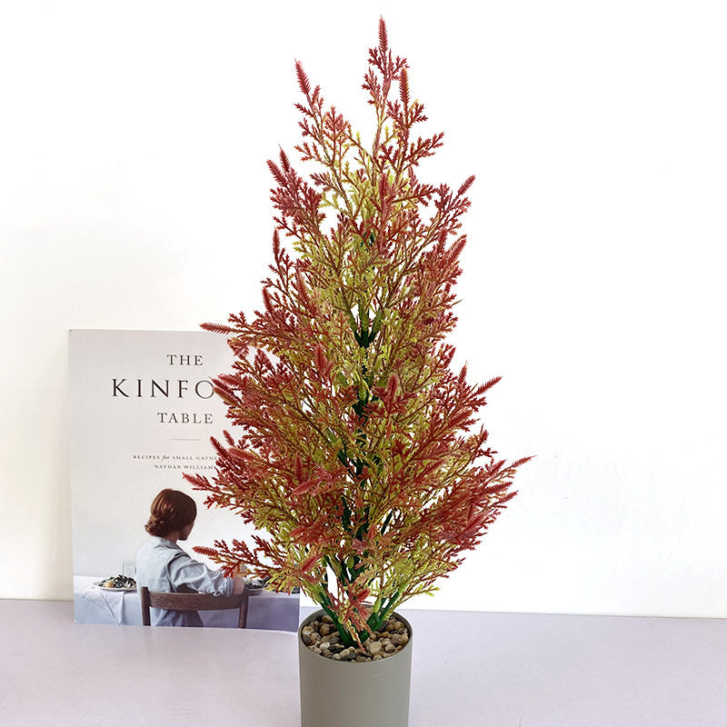 Simulated Christmas Small Pine Cypress Potted Plant