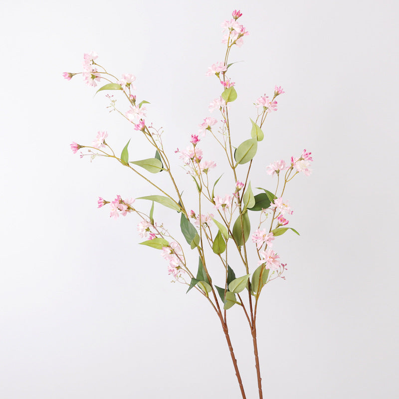 Simulated Snowy Willow Flower Single Branch Artificial Vine