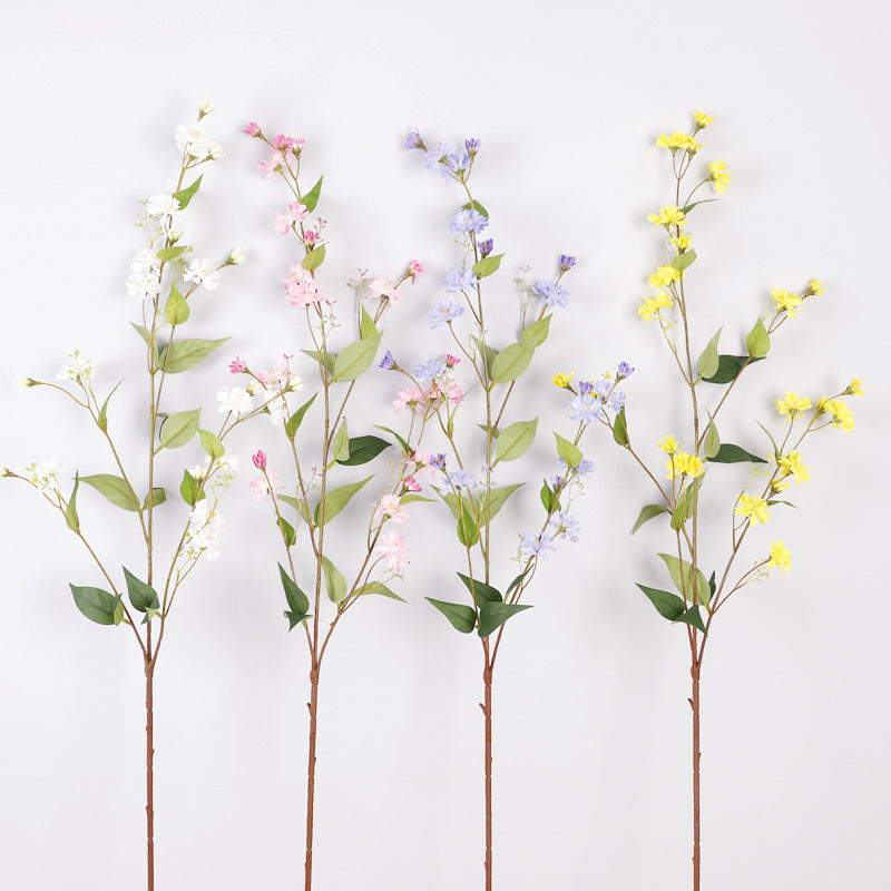 Simulated Snowy Willow Flower Single Branch Artificial Vine