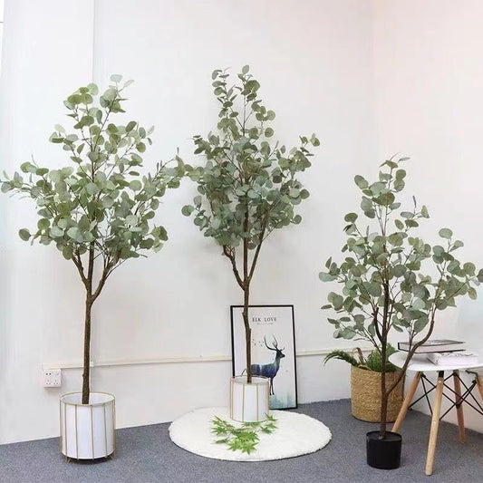 Green Potted Eucalyptus Large Plant Simulation Tree