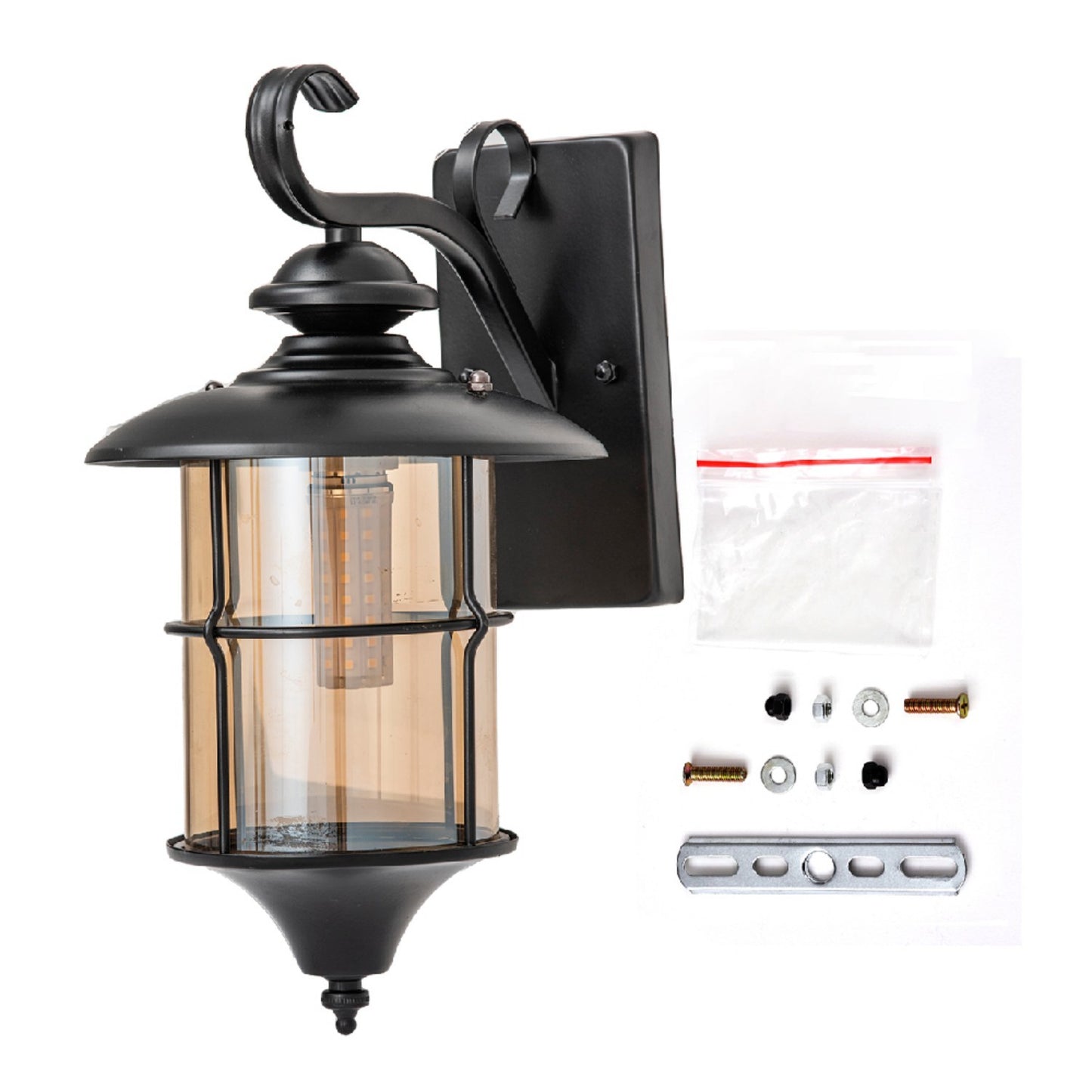 Black Iron Outdoor Wall Lantern, Customizable Size & Style