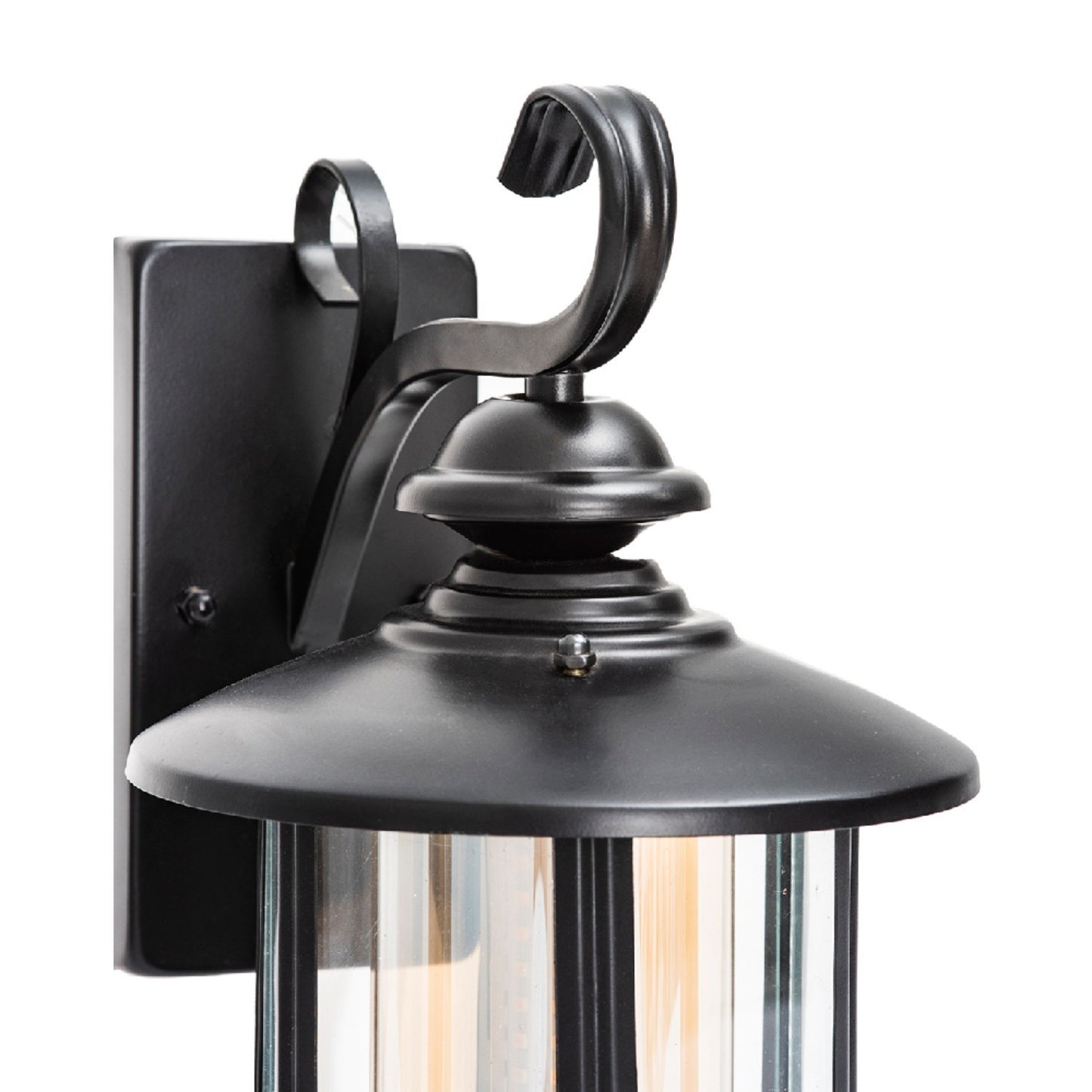 Black Iron Outdoor Wall Lantern, Customizable Size & Style