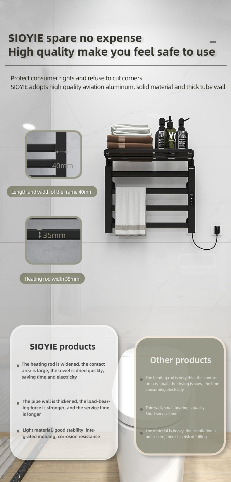 R325 Smart Electric Towel Rack