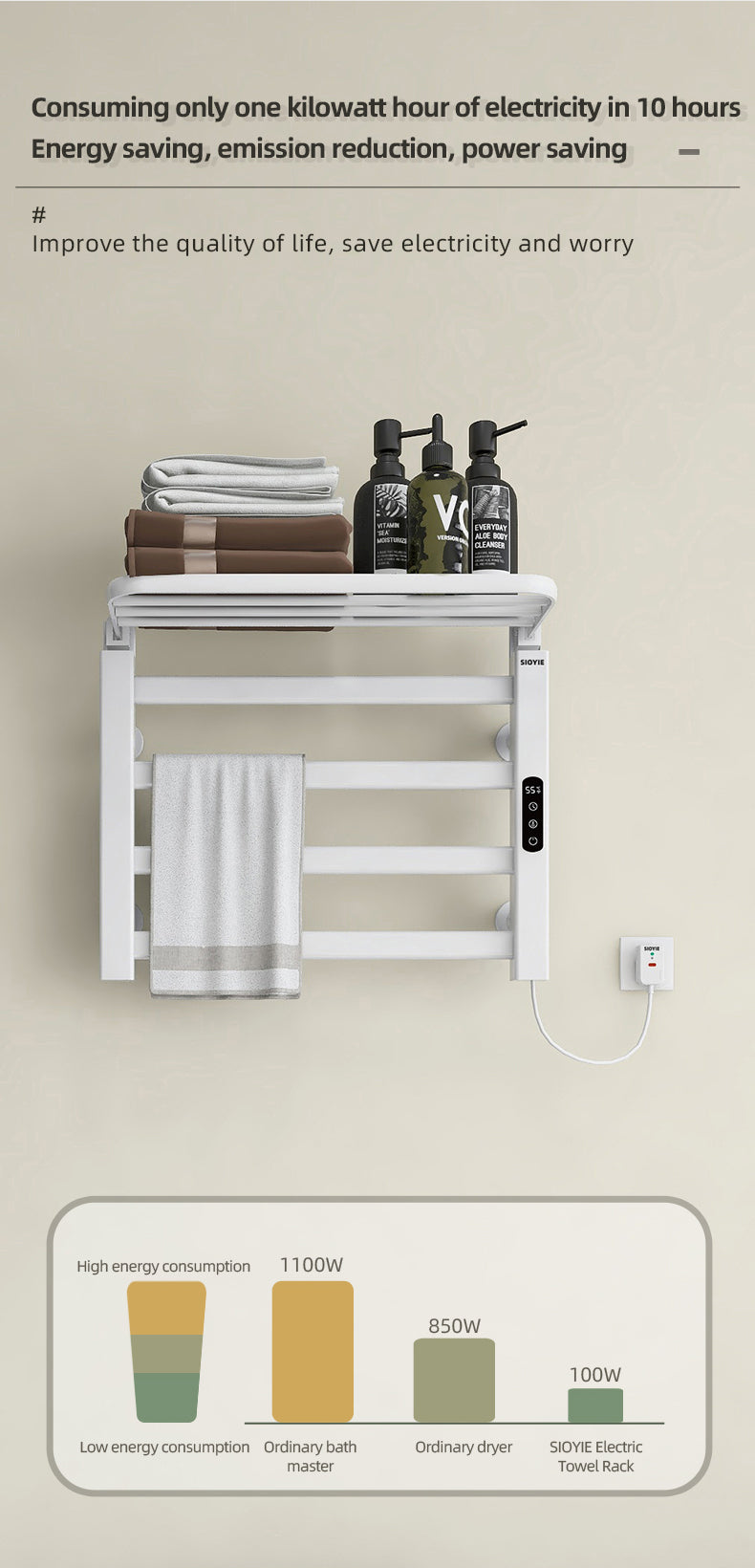 R325 Smart Electric Towel Rack