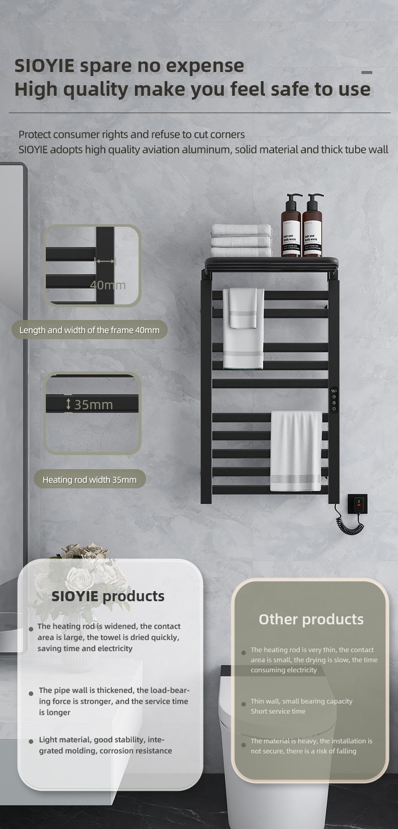 R396 Smart Electric Towel Rack