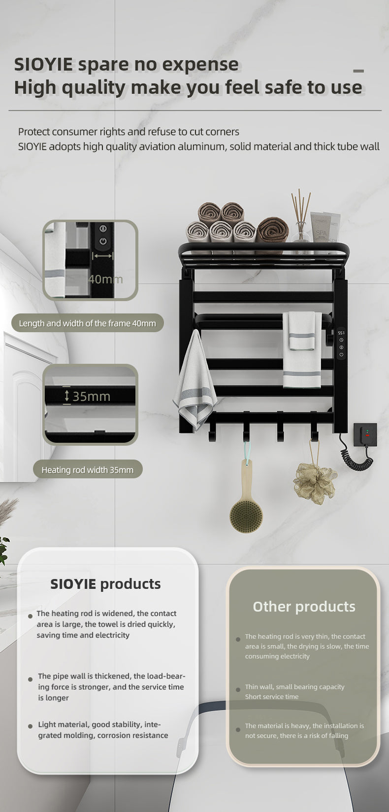 R630 Smart Electric Towel Rack