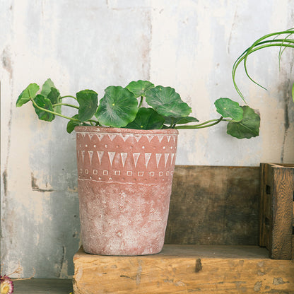 Red Ceramic Cement Vase