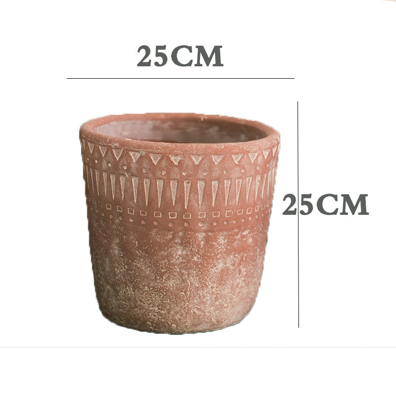 Red Ceramic Cement Vase