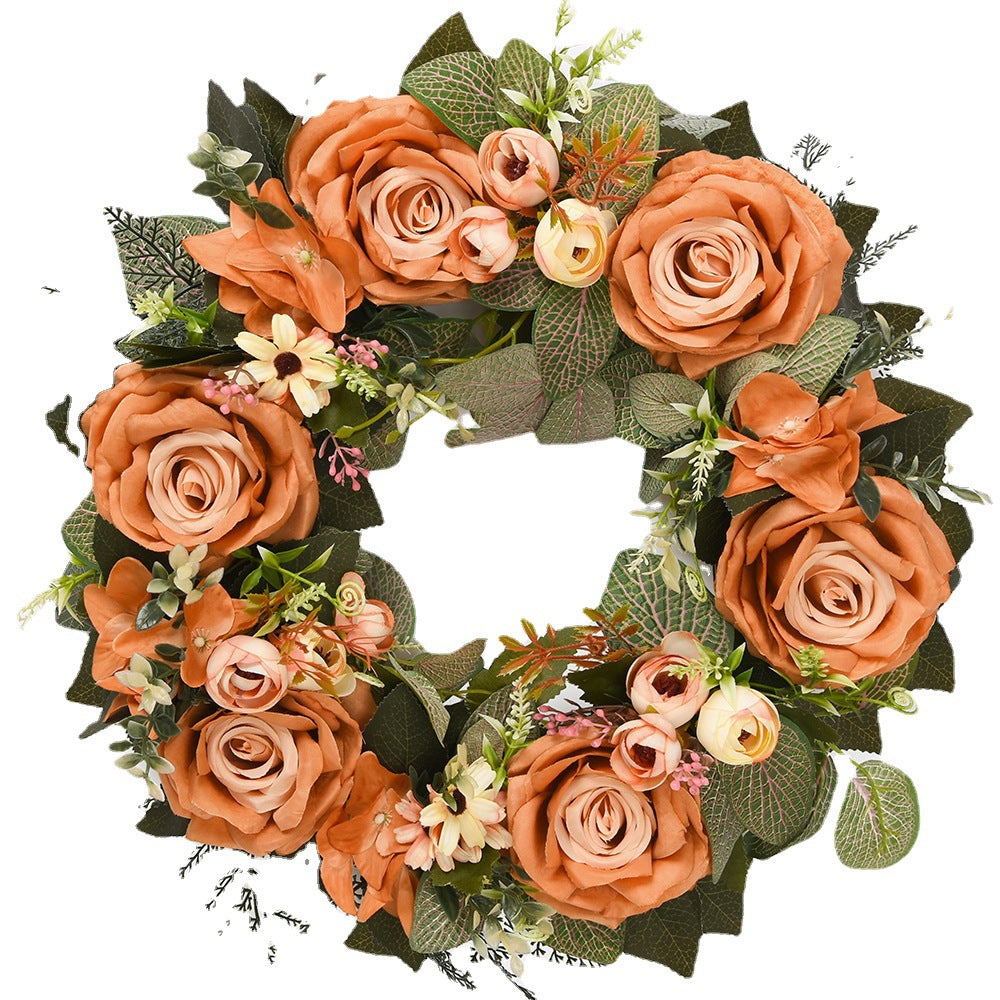 Simulated Rose Wreath Wall Decoration Wall Hanging