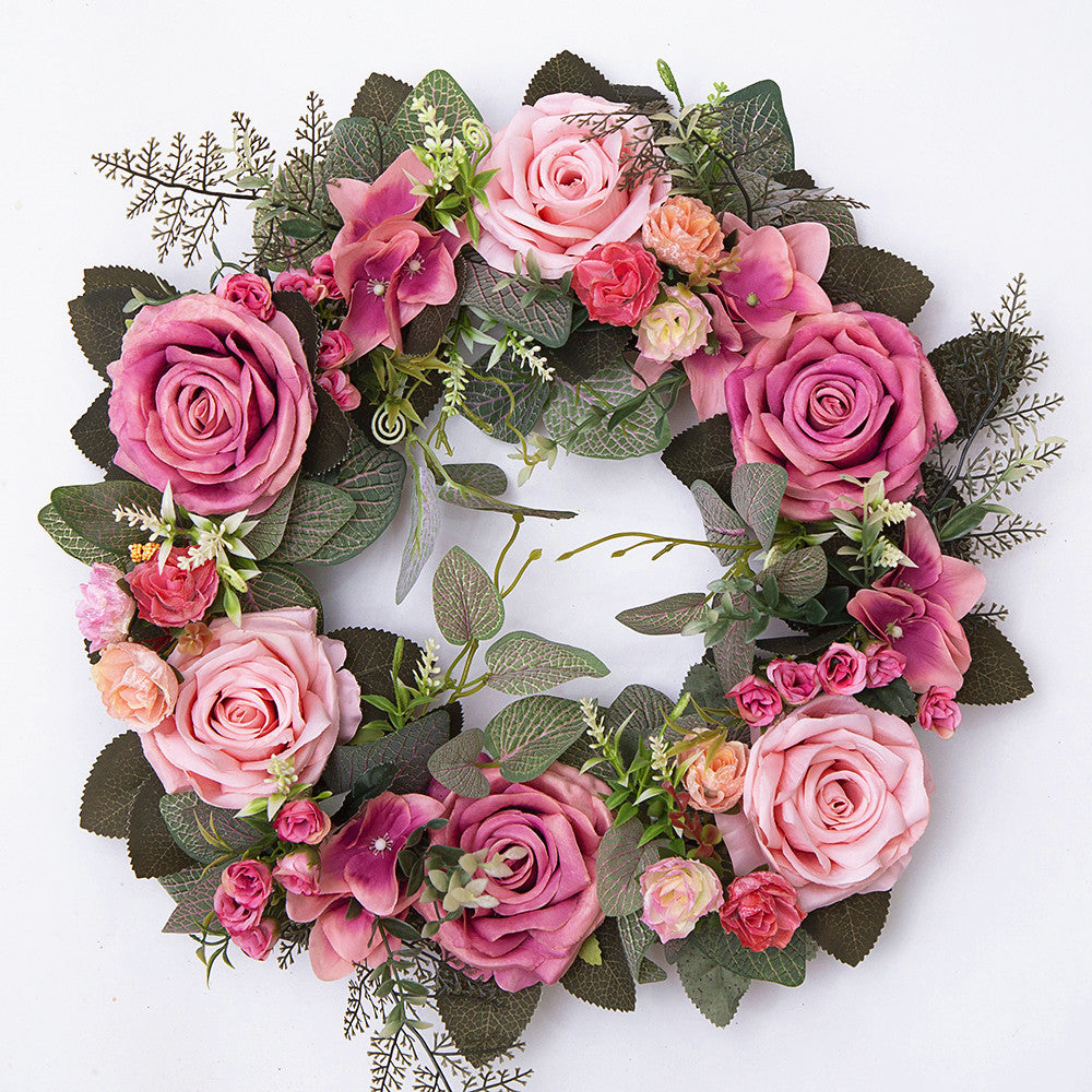 Simulated Rose Wreath Wall Decoration Wall Hanging