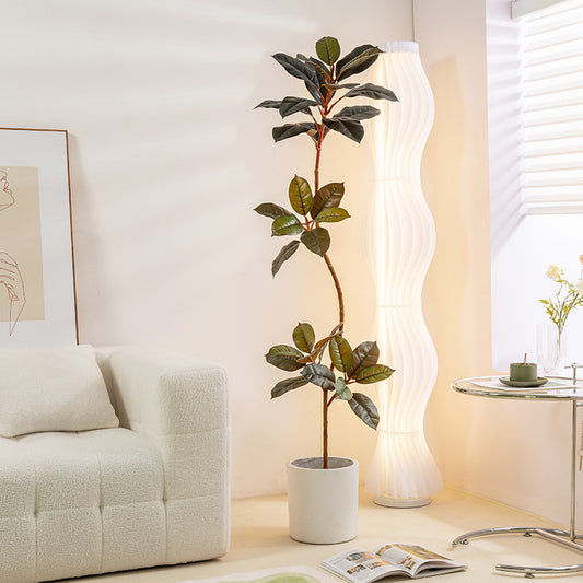 Simulated Large Rubber Tree - Indoor Potted Green Plant