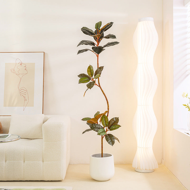 Simulated Large Rubber Tree - Indoor Potted Green Plant