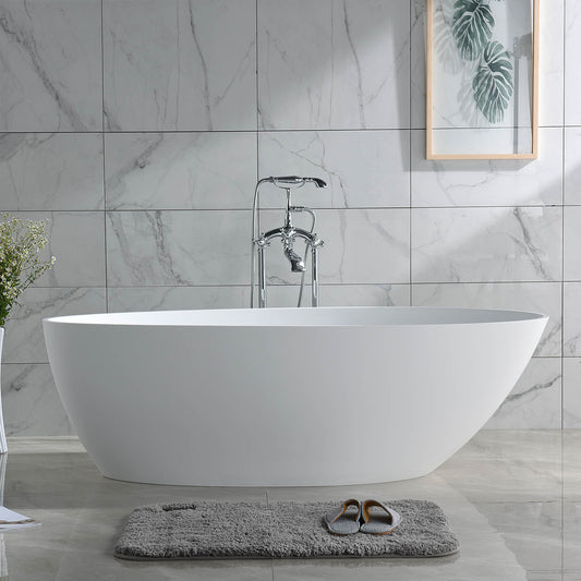 Egg Shaped Matte Solid Surface Freestanding Bathtub 812
