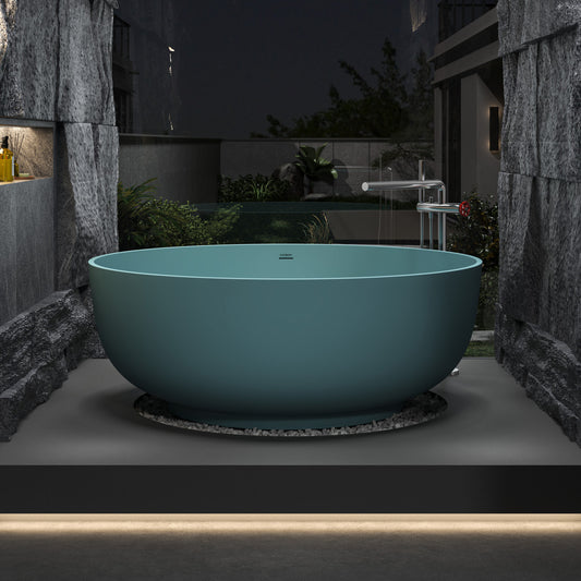Matte Green Round Freestanding Bathtub 815B