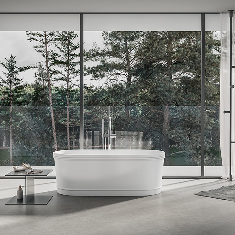 Classic Tiered Oval Solid Surface Freestanding Bathtub 850