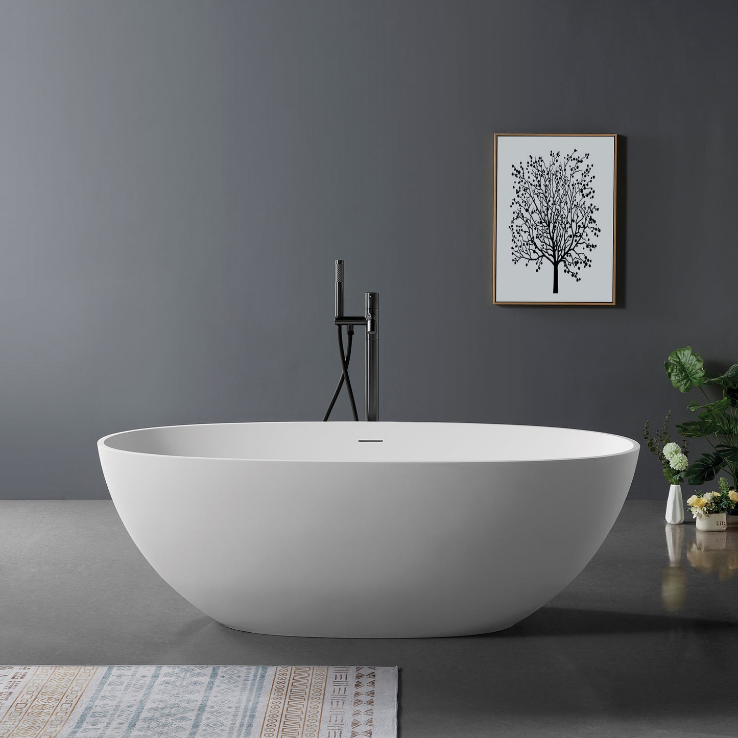 Egg Shaped Solid Surface Bathtub 881